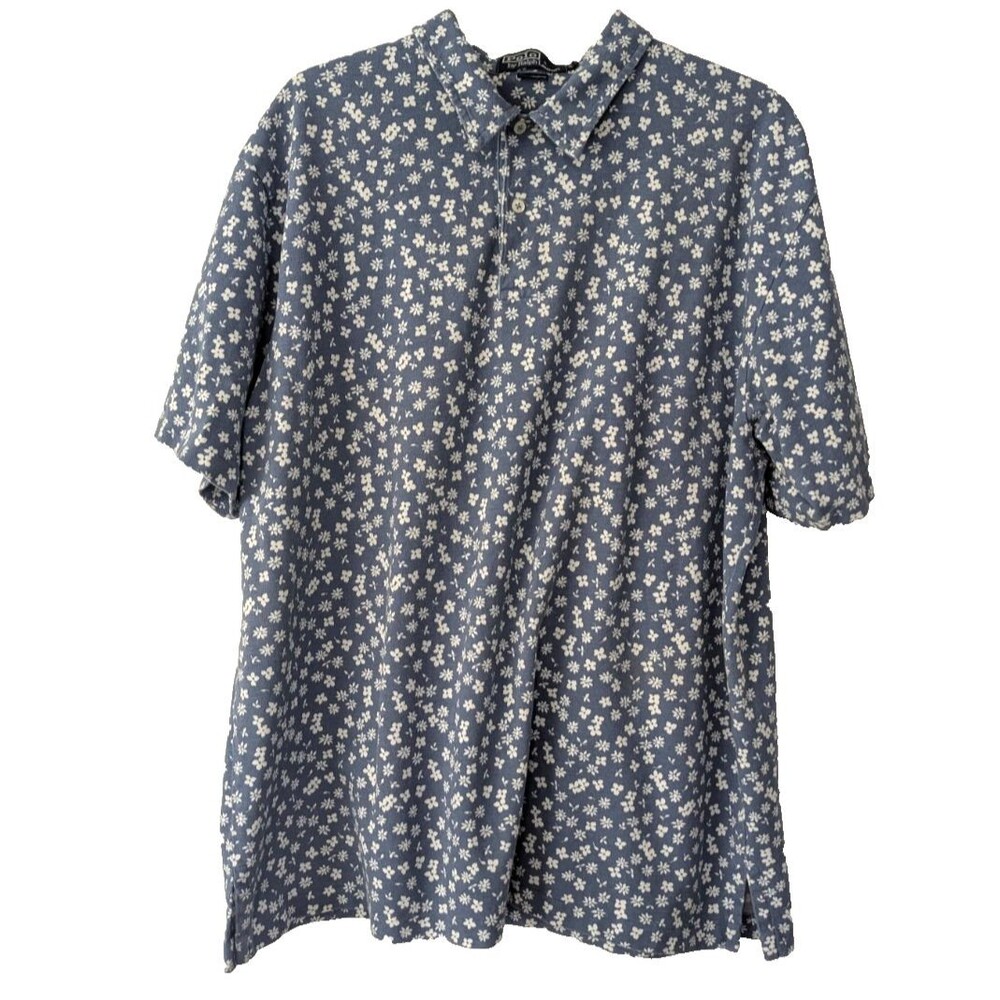 Polo Ralph Lauren Men's Short Sleeve Polo Shirt XL Cotton Ditsy Floral VTG 90's